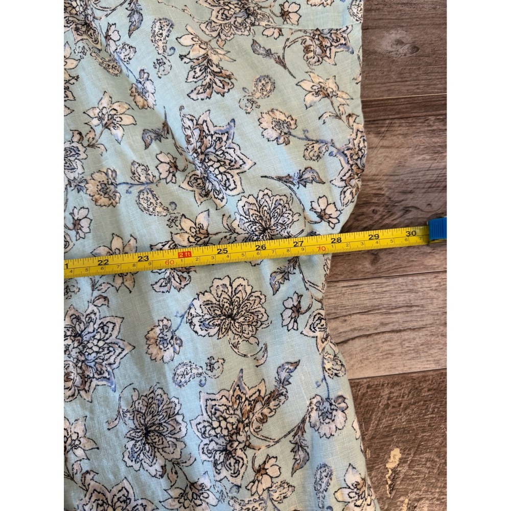 J Jill Love Linen Floral Print Button Front V Neck Midi Dress‎ Women 3X - Picture 5 of 7
